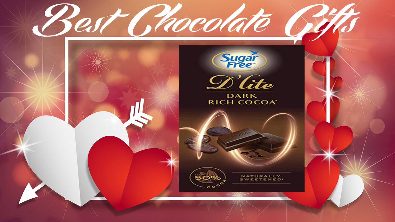 Chocolate Special Gift - Sugar Free D'lite Rich Cocoa Dark Chocolate Bar 80 gram (Pack of 2) for your family and friends on this festival occasion from AmazingGiftIdea.com