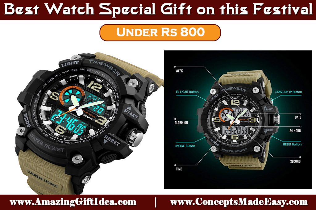 Best Watch Special Gift Under Rs 800 – Timewear Digital Men’s Watch for your family and friends on this festival occasion from AmazingGiftIdea.com